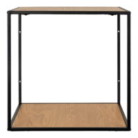 QUVIO Wandplank Gothenburg – Eikenhouten look – Zwart frame – 36x36x36 cm