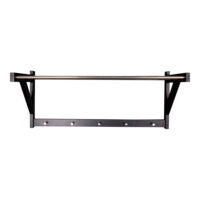 QUVIO Kapstok – Zwart Populierenhout en Staal – 78×32 cm