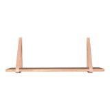 QUVIO Wandplank hout – Hout/Leer – 120×20 cm – Naturel