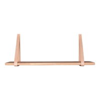 QUVIO Wandplank hout – Hout/Leer – 120×20 cm – Naturel