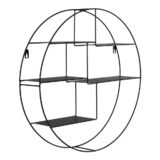 QUVIO Wandrek Amsterdam – Stijlvol en Functioneel – Zwart Staal – Ø47×10 cm