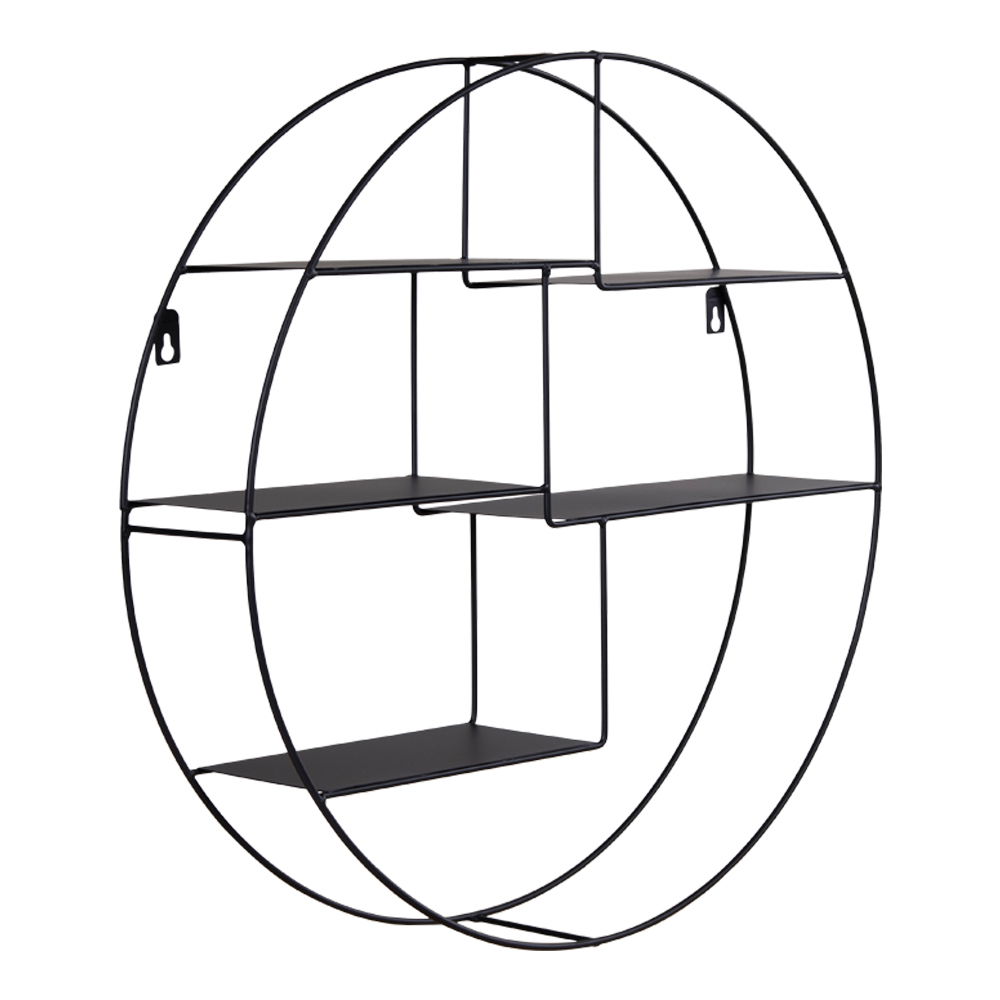 QUVIO Wandrek Amsterdam – Stijlvol en Functioneel – Zwart Staal – Ø47×10 cm