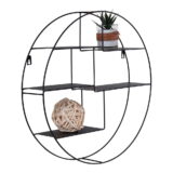 QUVIO Wandrek Amsterdam – Stijlvol en Functioneel – Zwart Staal – Ø47×10 cm