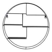 QUVIO Wandrek Amsterdam – Stijlvol en Functioneel – Zwart Staal – Ø47×10 cm