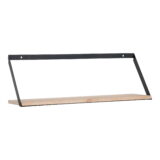 QUVIO Wandplank Genève – Staal en Dennenhout – 55x14x18 cm – Natuurlijke Kleur