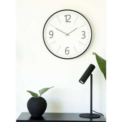 QUVIO Wandklok Lissabon – Stijlvol en Functioneel – Zwart-Wit Design – 51 cm