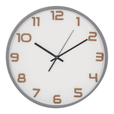 QUVIO Wandklok Londen – Stijlvol en Functioneel – Grijs – 35 cm