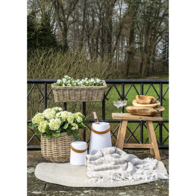 QUVIO Plantenmanden – Rattan – Naturel – Set van 2