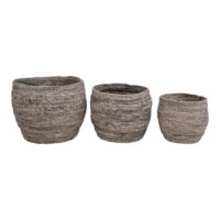 QUVIO Manden Zurich – Maïsbladeren – Grijs – Set van 3