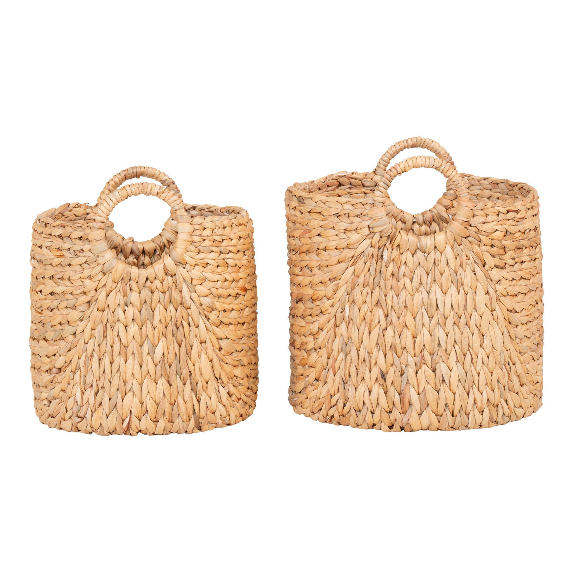 QUVIO Manden Rome – Waterhyacint – Naturel – Set van twee