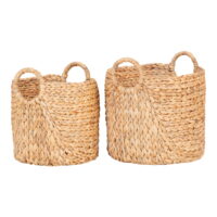 QUVIO Manden Rome – Waterhyacint – Naturel – Set van twee