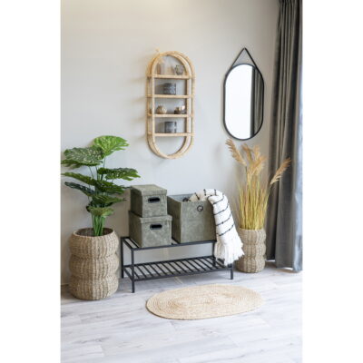 QUVIO Opbergdozen Vienna – Stijlvol en Duurzaam – Set van 2 – Olijfgroen