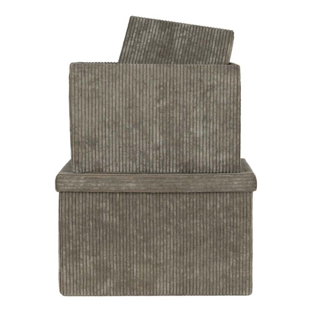 QUVIO Opbergdozen Vienna – Stijlvol en Duurzaam – Set van 2 – Olijfgroen