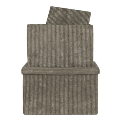 QUVIO Opbergdozen Vienna – Stijlvol en Duurzaam – Set van 2 – Olijfgroen