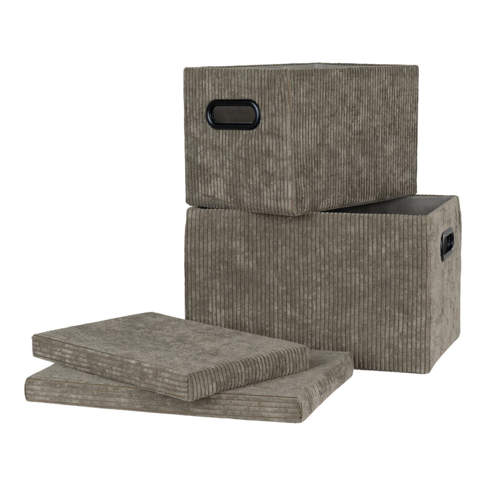 QUVIO Opbergdozen Vienna – Stijlvol en Duurzaam – Set van 2 – Olijfgroen