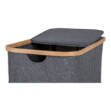 QUVIO Wasmand – Bamboe en Textiel – Donkergrijs – 54x33x54 cm