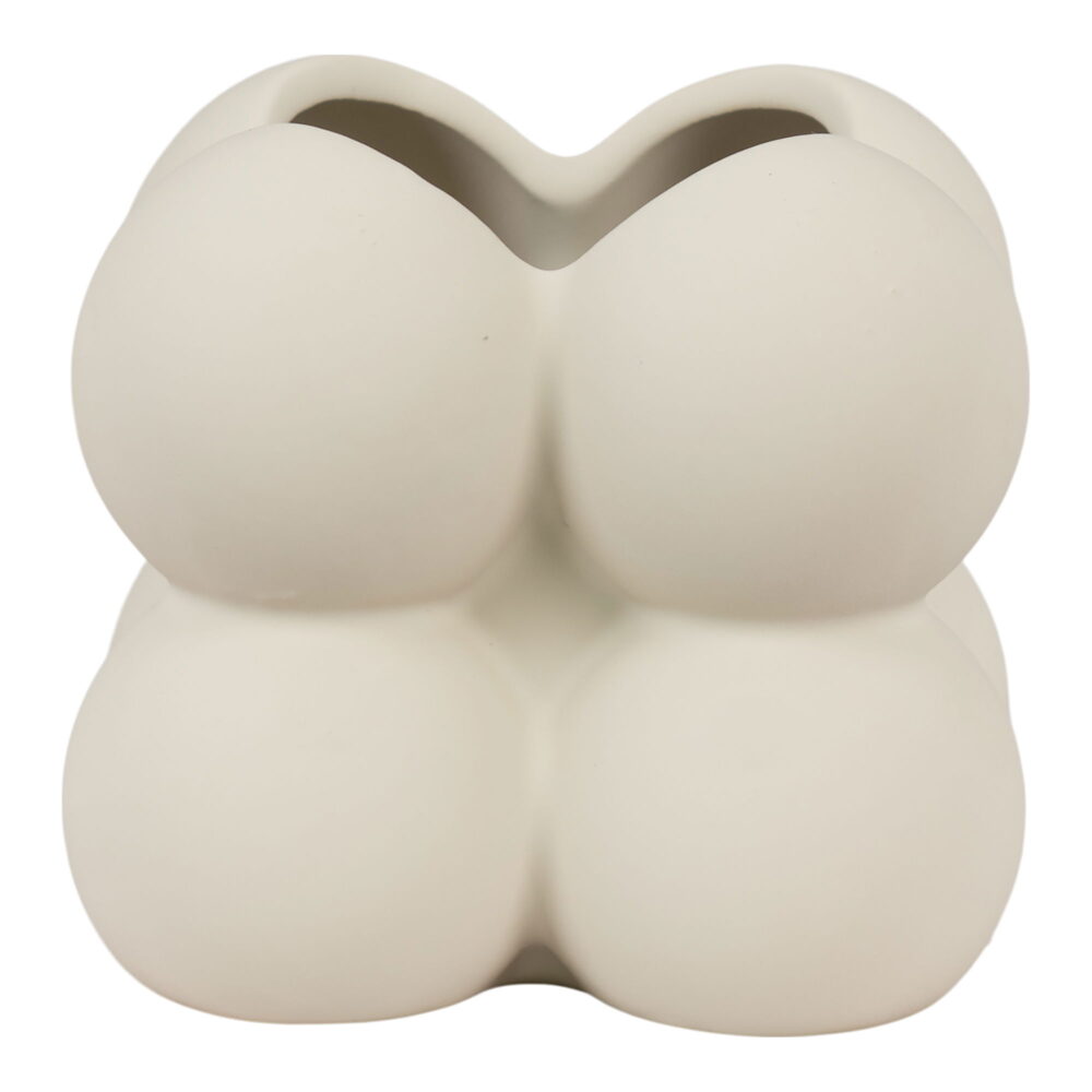 QUVIO Bloempot – Keramisch – Grijs – 9x9x8 cm