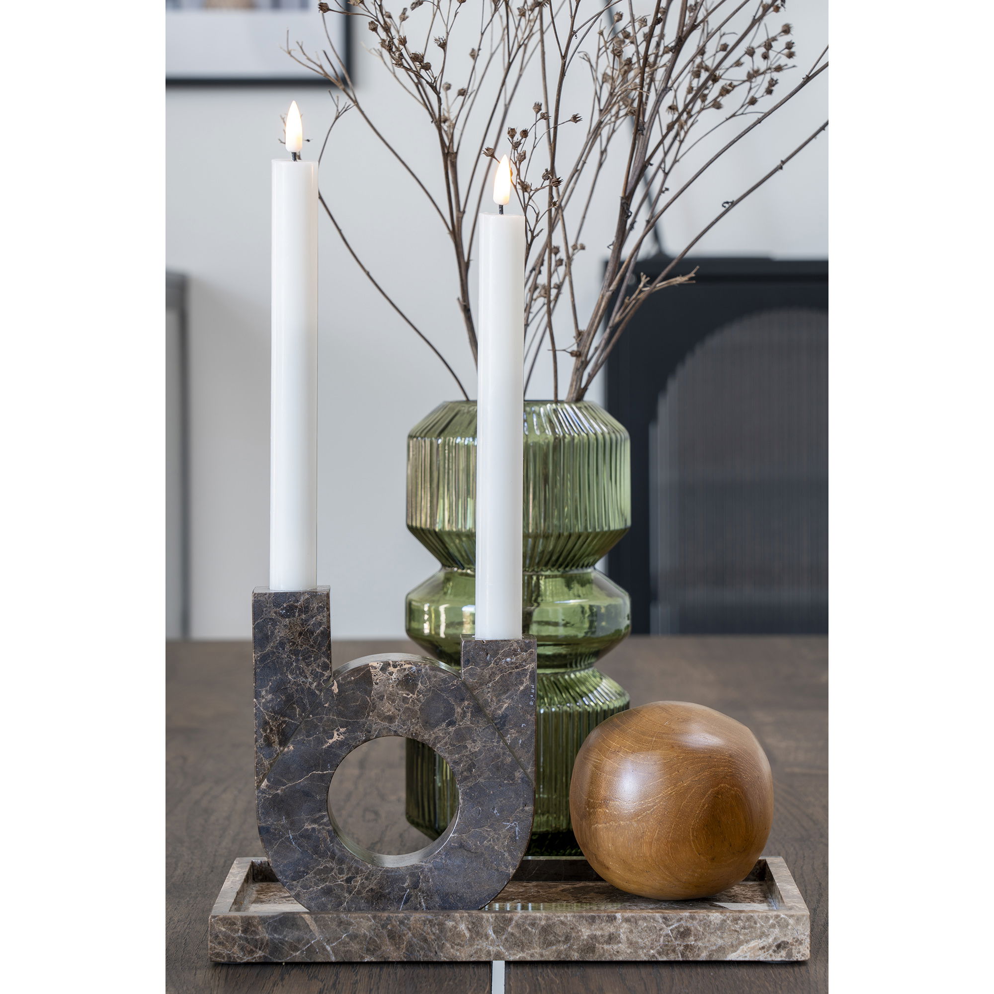 QUVIO Marmeren Dienblad – Bruin – 27×15 cm