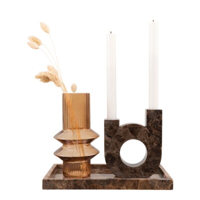 QUVIO Marmeren Dienblad – Bruin – 27×15 cm