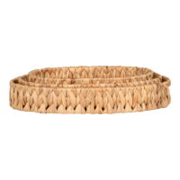 QUVIO Natuurlijke dienbladen – Set van 3 – Waterhyacint