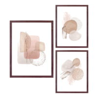 QUVIO Fotolijsten Set – Donkerbruin – MDF en Glas – 30×21 cm en 40×30 cm – Set van 3