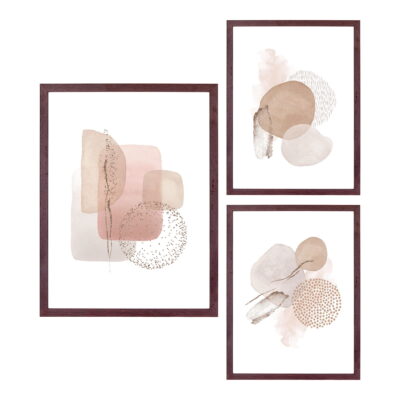 QUVIO Fotolijsten Set – Donkerbruin – MDF en Glas – 30×21 cm en 40×30 cm – Set van 3