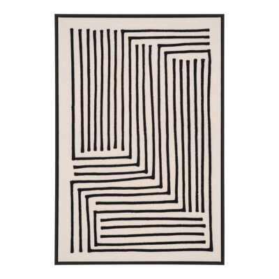 QUVIO Schilderij – Zwart/Beige – 60×90 cm – Katoen