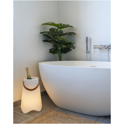 QUVIO LED Wijnkoeler – Witte oplaadbare wijnkoeler – Hoogwaardig PP-materiaal