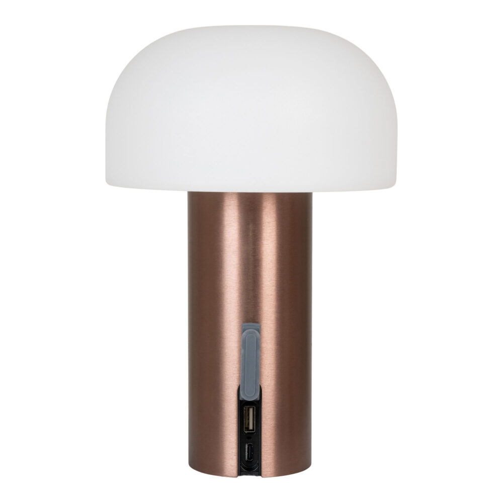 QUVIO LED Lamp – Stijlvol en Duurzaam – Wit/Koper – Oplaadbaar