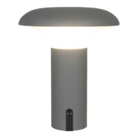 QUVIO LED Lamp – Stijlvol en Functioneel – Grijs – Oplaadbaar – 17x17x21 cm