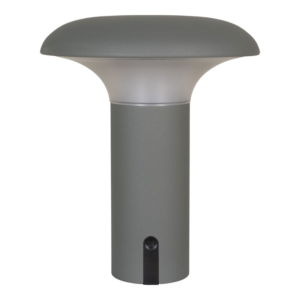 QUVIO LED Lamp – Stijlvol en Functioneel – Grijs – Oplaadbaar – 17x17x21 cm