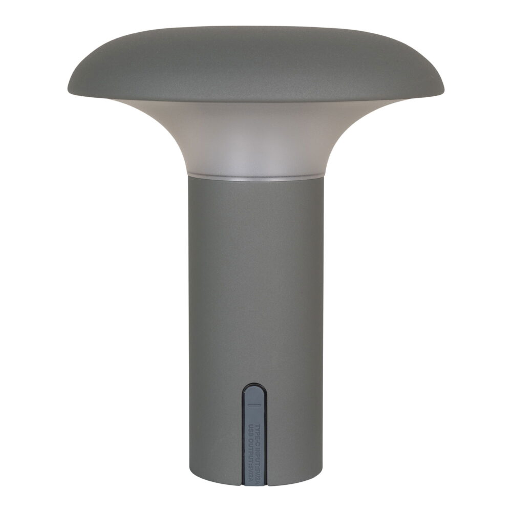 QUVIO LED Lamp – Stijlvol en Functioneel – Grijs – Oplaadbaar – 17x17x21 cm