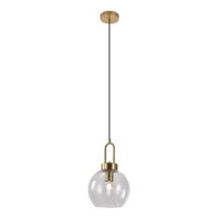QUVIO Hanglamp – Glas/Staal – Ø20 cm – 150 cm snoer – Messing
