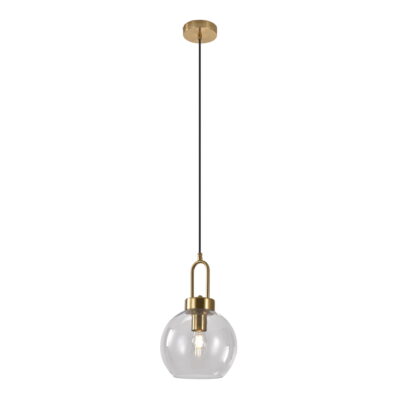 QUVIO Hanglamp – Glas/Staal – Ø20 cm – 150 cm snoer – Messing