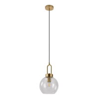 QUVIO Hanglamp – Glas/Staal – Ø20 cm – 150 cm snoer – Messing