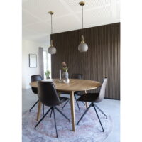 QUVIO Hanglamp – Rookglas – Ø20 cm – 150 cm snoer – Messing