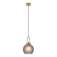 QUVIO Hanglamp – Rookglas – Ø20 cm – 150 cm snoer – Messing