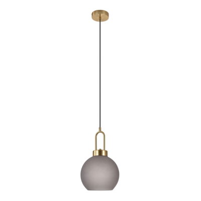 QUVIO Hanglamp – Rookglas – Ø20 cm – 150 cm snoer – Messing