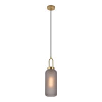 QUVIO Ovale hanglamp – Rookglas – 150 cm snoer- Messing fitting