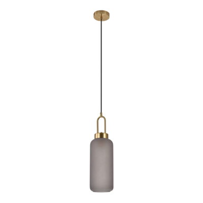 QUVIO Ovale hanglamp – Rookglas – 150 cm snoer- Messing fitting