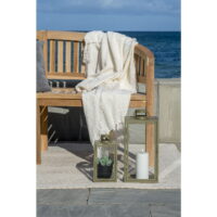 QUVIO Glazen lantaarns  – Groen – Staal en glas – Set van twee