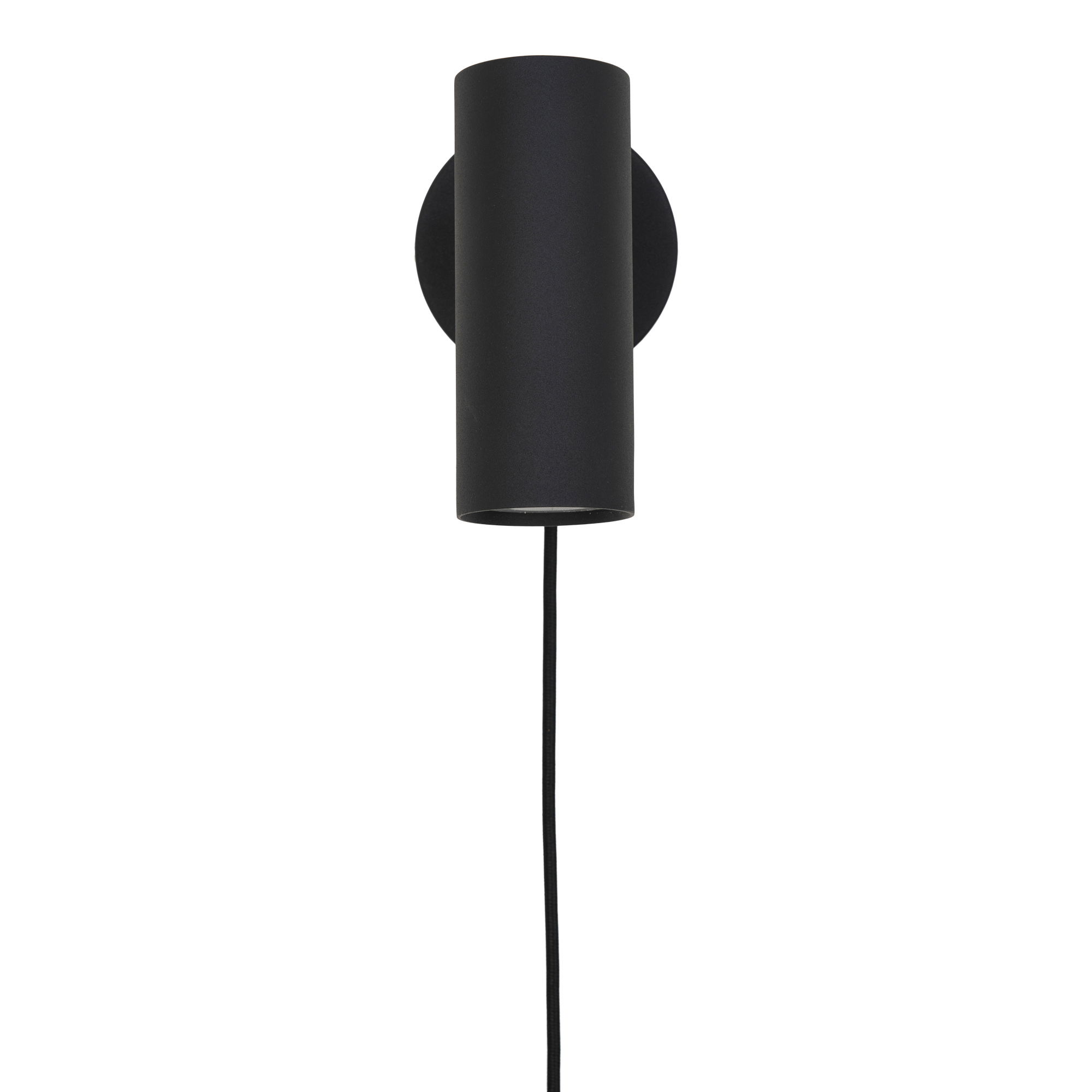 QUVIO Zwarte wandlamp – Staal – 190 cm Snoer – Zwart