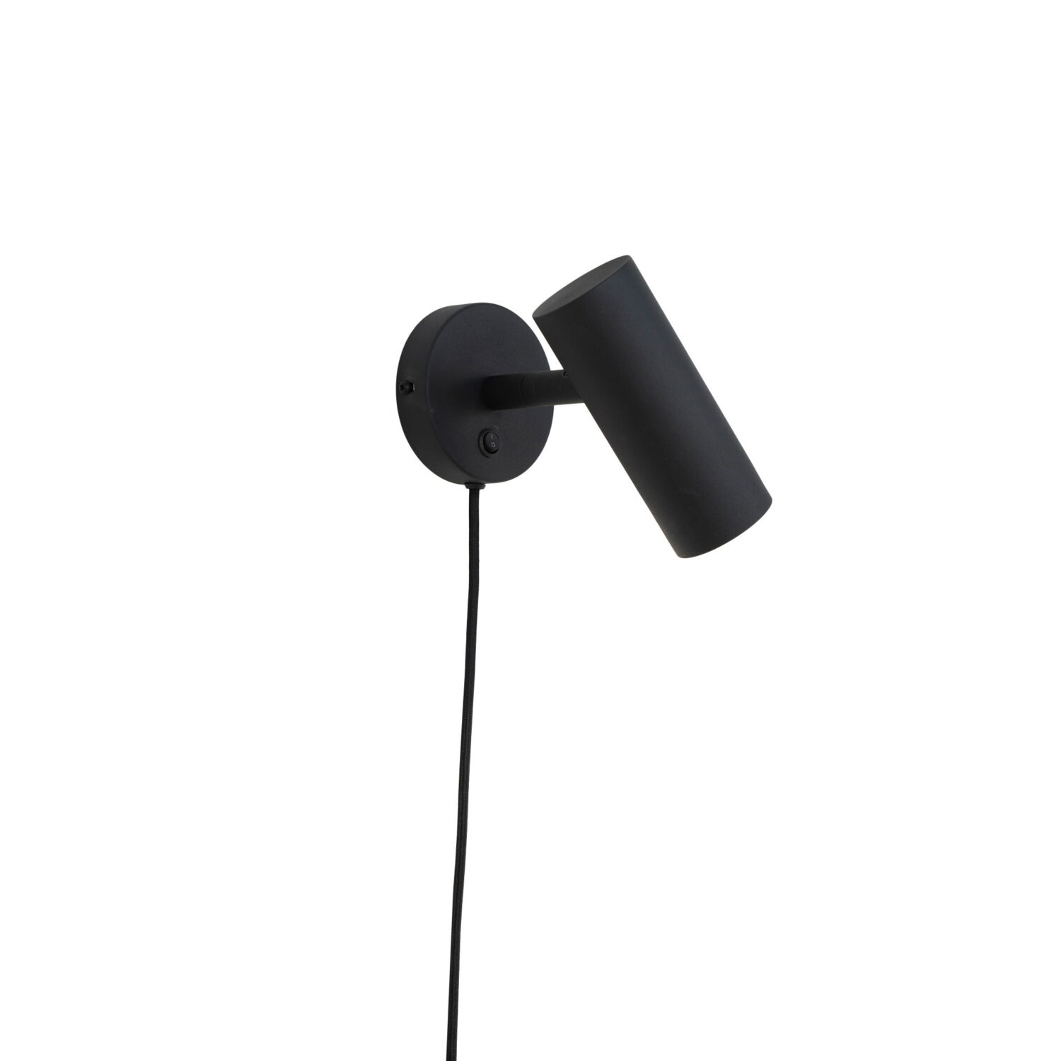 QUVIO Zwarte wandlamp – Staal – 190 cm Snoer – Zwart
