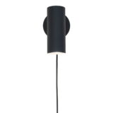 QUVIO Zwarte wandlamp – Staal – 190 cm Snoer – Zwart