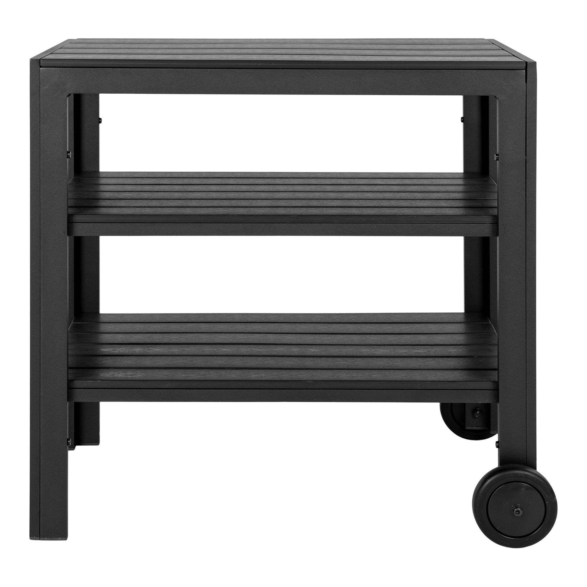 QUVIO Stijlvolle Keukentrolley – Zwart – 3 Planken