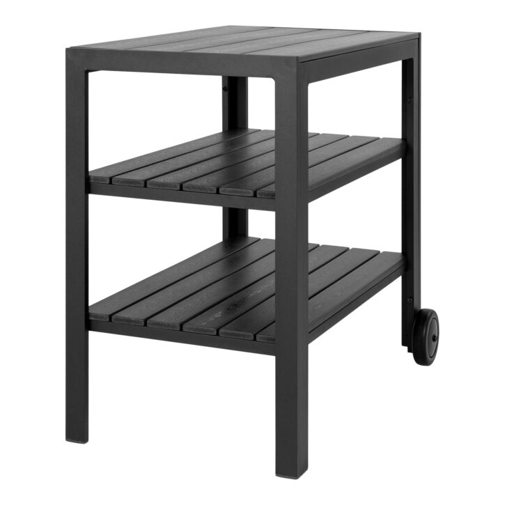 QUVIO Stijlvolle Keukentrolley – Zwart – 3 Planken