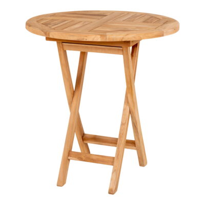 QUVIO Bijzettafel – Teak hout – Diameter 70 cm – Hoogte 75 cm