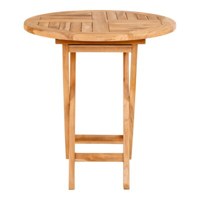 QUVIO Bijzettafel – Teak hout – Diameter 70 cm – Hoogte 75 cm