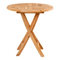 QUVIO Bijzettafel – Teak hout – Diameter 70 cm – Hoogte 75 cm