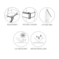 QUVIO Luxe hoes voor parasol – Waterafstotend – Duurzaam – Zwart – 100% Polyester